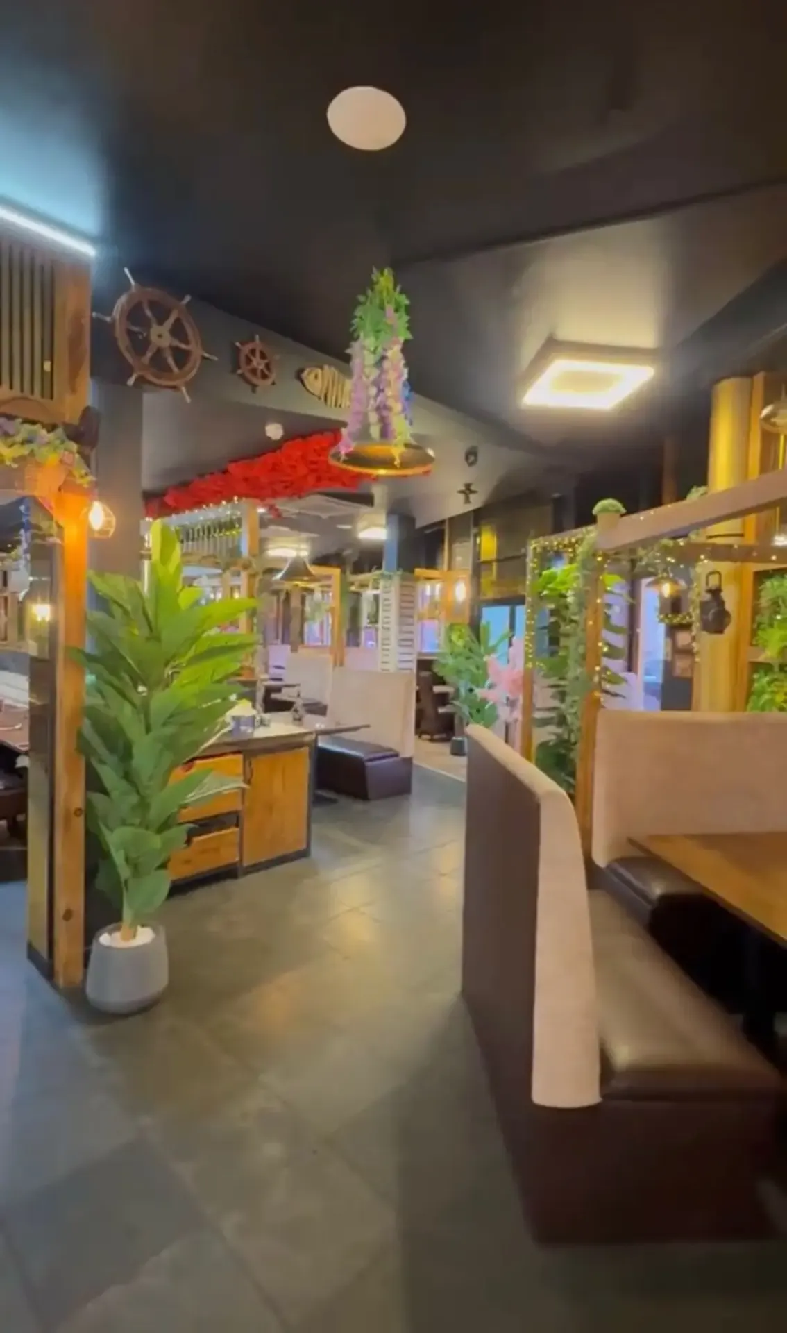 Nautical themed dining space