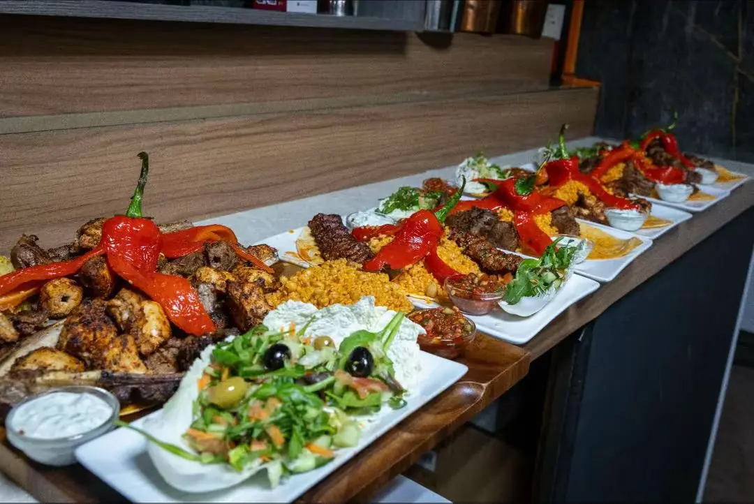 Charcoal grilled kebab spread